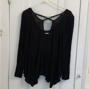 Kimchi Blue Black Crisscross Blouse